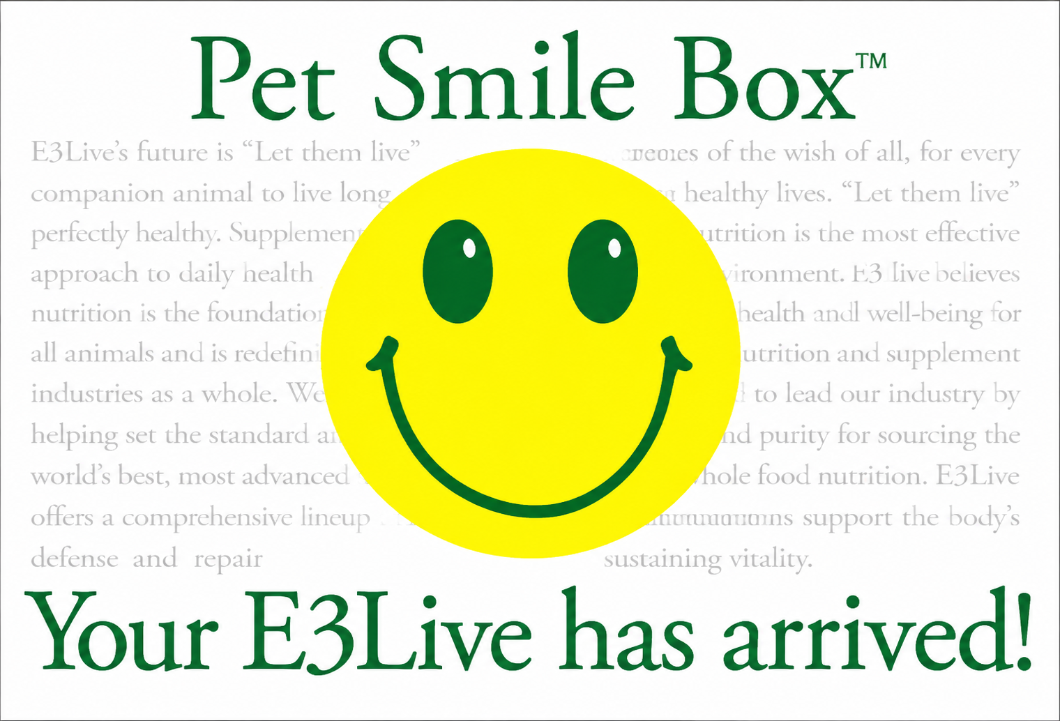 Pet Smile Box — E3Live® Pets Champion Starter Kit